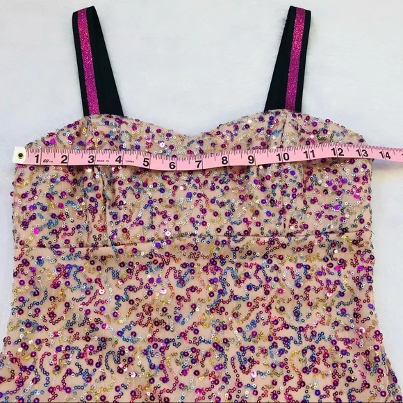Tweeze Me, Colorful Sequin Mini Dress, Size 5 - Picture 14 of 16